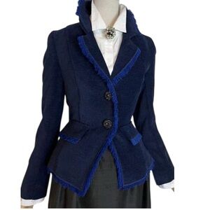Airfield elegant blue wool blend premium blazer size US4